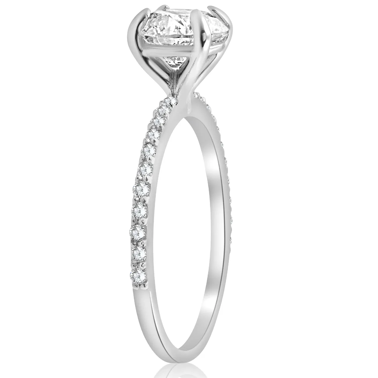 1 1/4 Ct TDW Diamond Round Solitaire Engagement Ring 14k White Gold