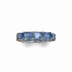 14K & 18K Gold East West Blue Sapphire Eternity Ring