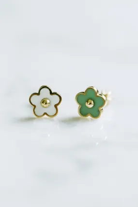 14K Solid Real Gold Daisy Flower Tragus Helix Cartilage Conch Earring Barbell Piercing