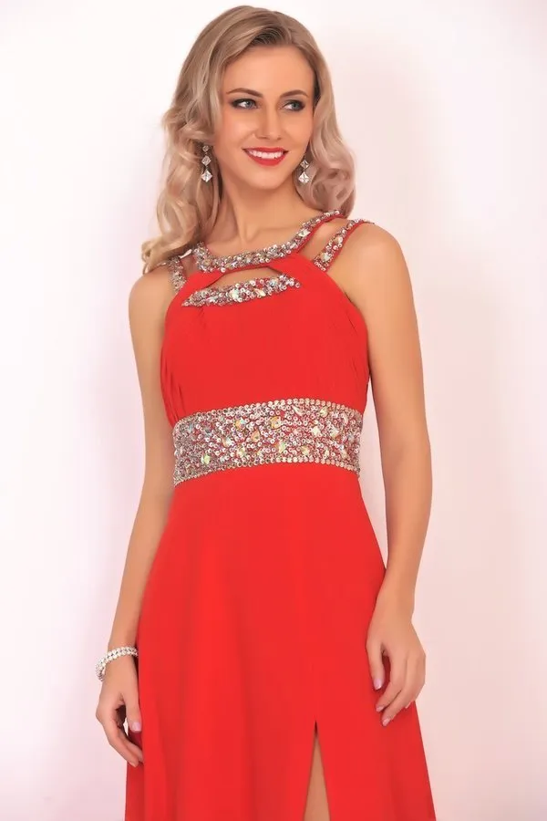 2024 New Arrival Scoop Prom Dresses A Line Chiffon With P1N2XBGS