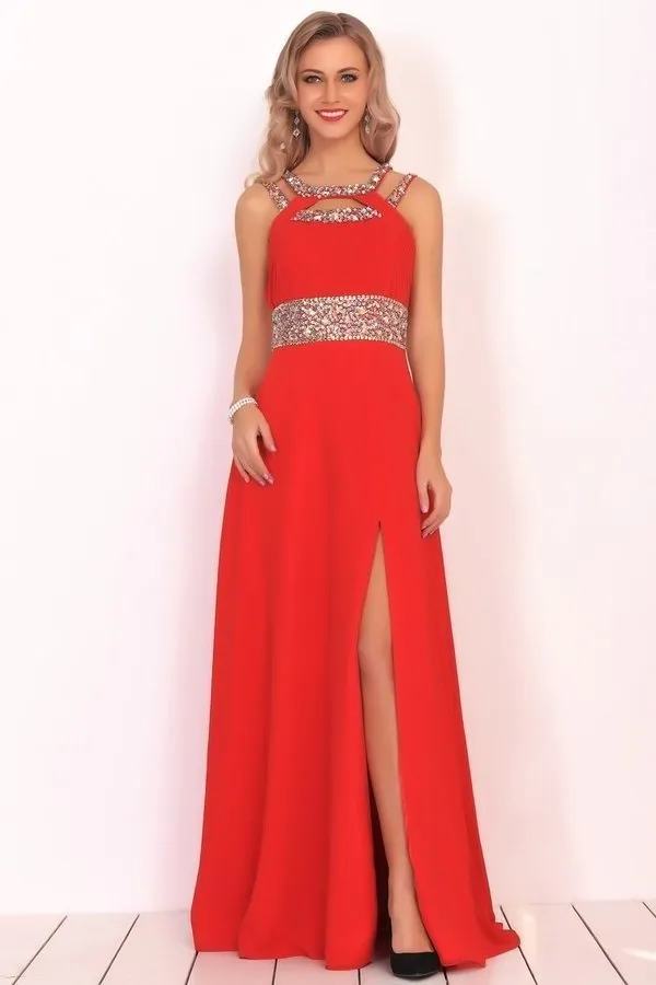 2024 New Arrival Scoop Prom Dresses A Line Chiffon With P1N2XBGS