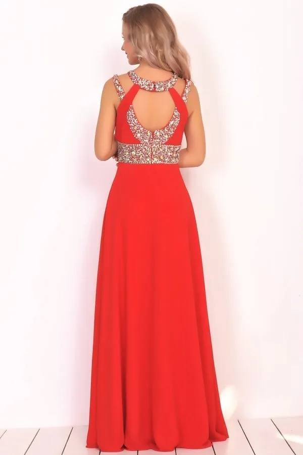 2024 New Arrival Scoop Prom Dresses A Line Chiffon With P1N2XBGS