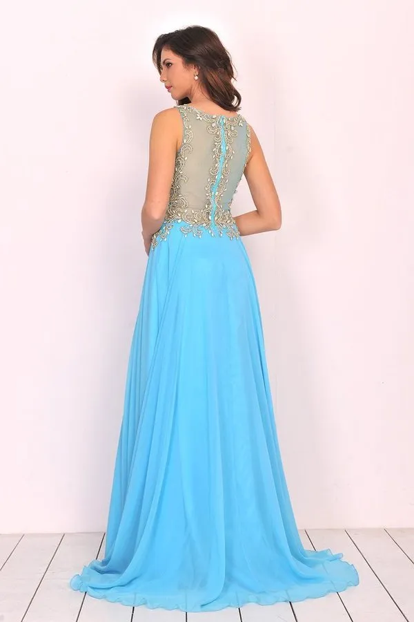 2024 Prom Dresses Scoop Chiffon With Beading A PTPS21JR