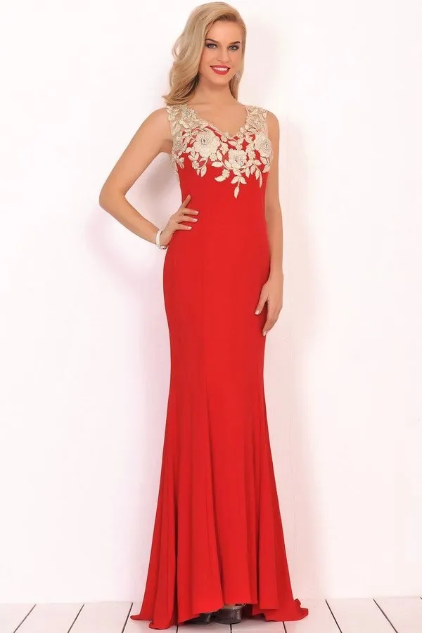 2024 Sexy V Neck Prom Dresses Mermaid Spandex With PCYJC4T7