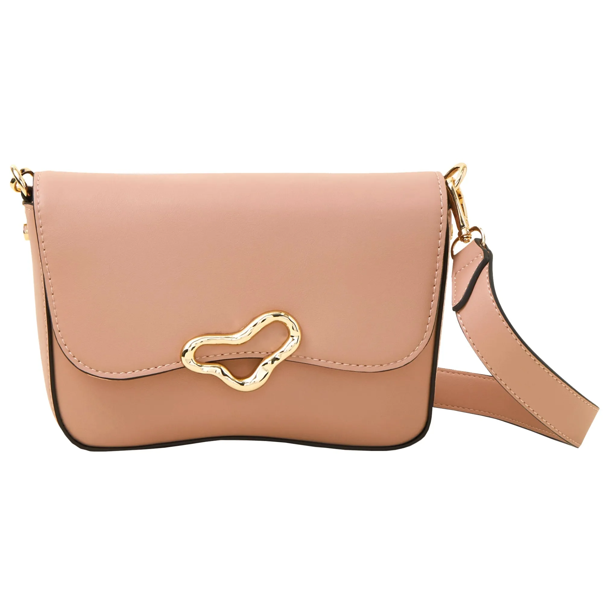 Accessorize London Women's Pink Metal Detail Cross-Body Bag