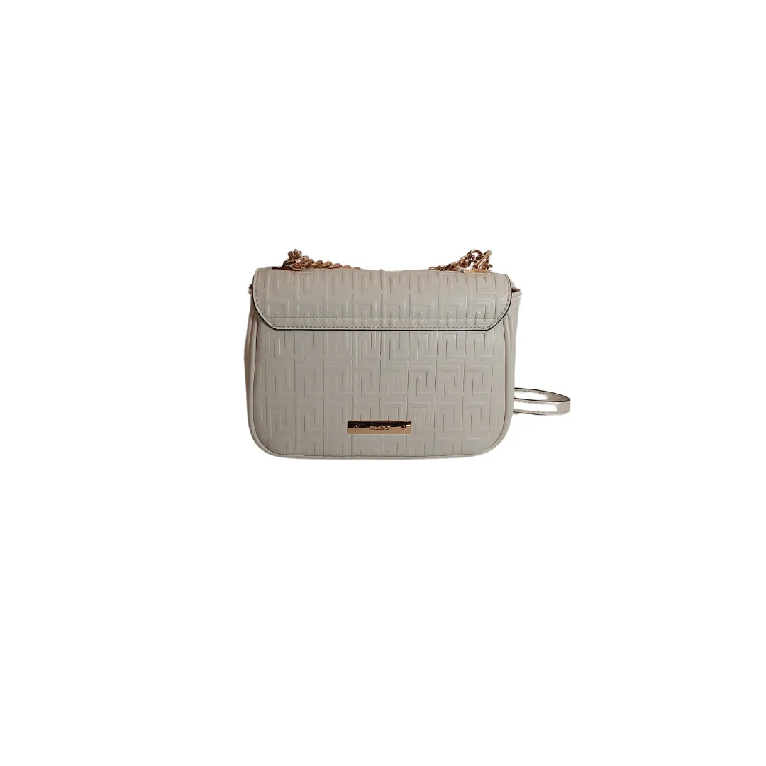 ALDO White Embossed Flap Shoulder Bag | Gently Used |