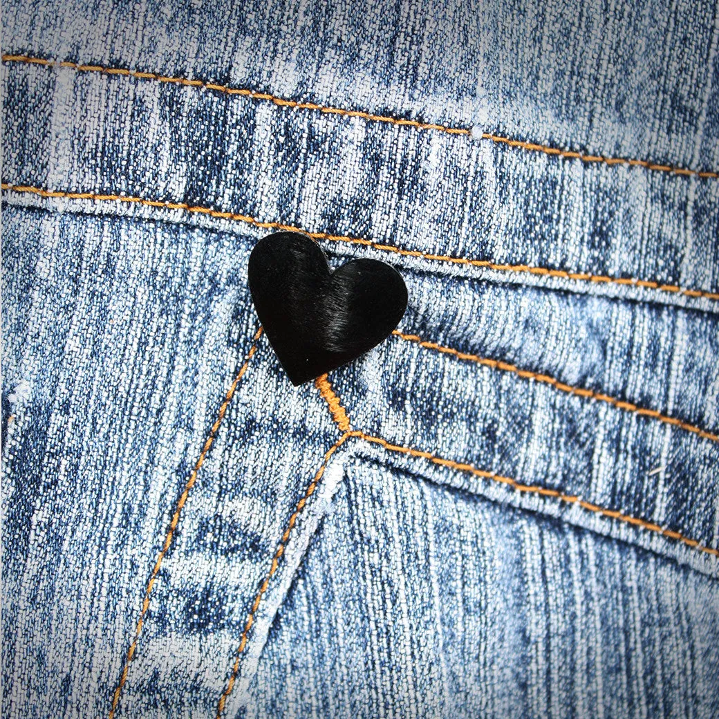 Black Heart Emoji Pin