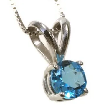 Blue Topaz solitaire pendant