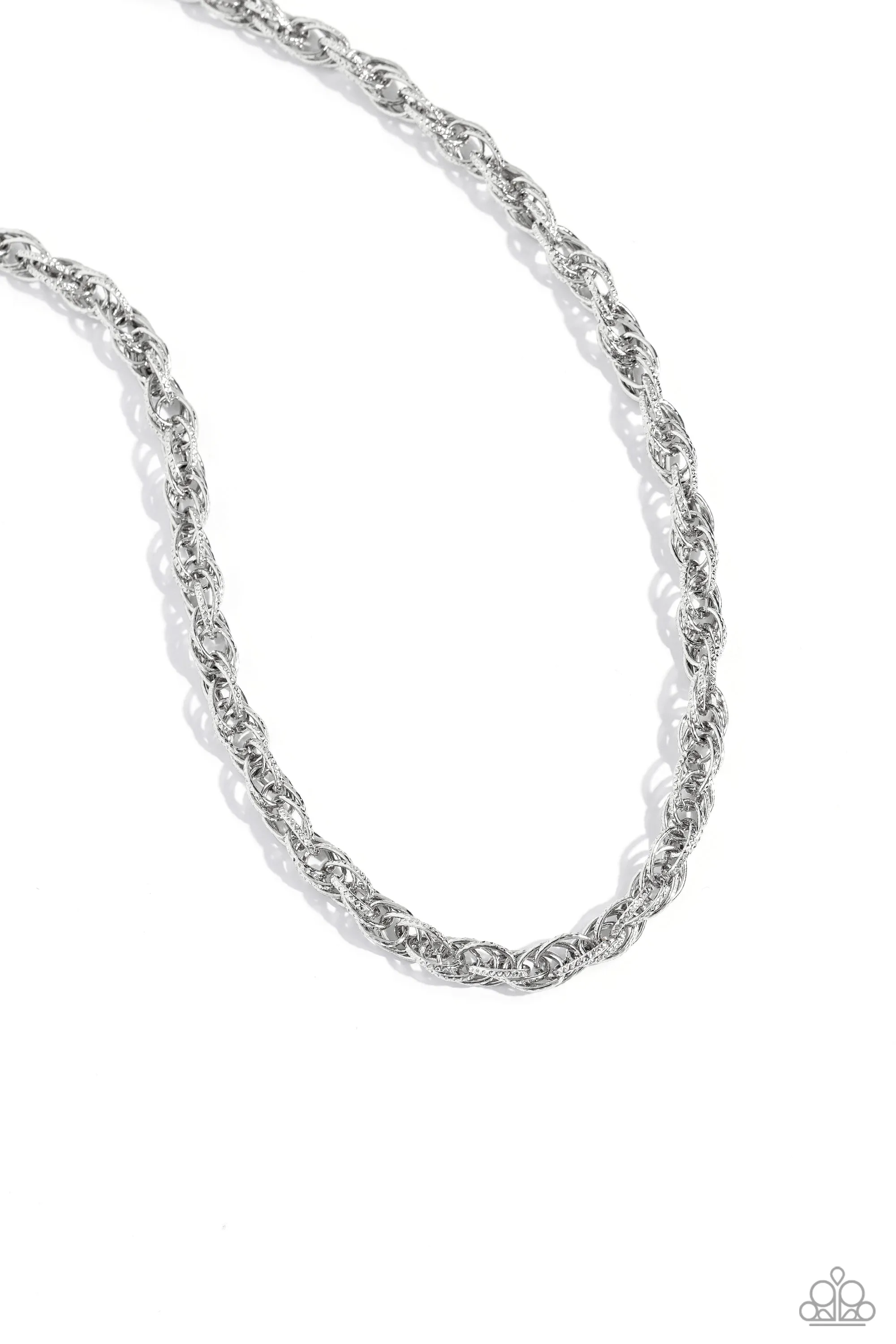 Braided Ballad Silver Chain Necklace - Paparazzi Accessories