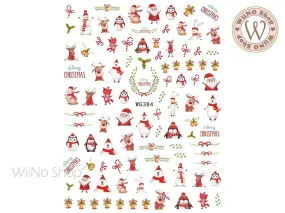 Christmas Adhesive Nail Art Sticker - 1 pc (WG384)