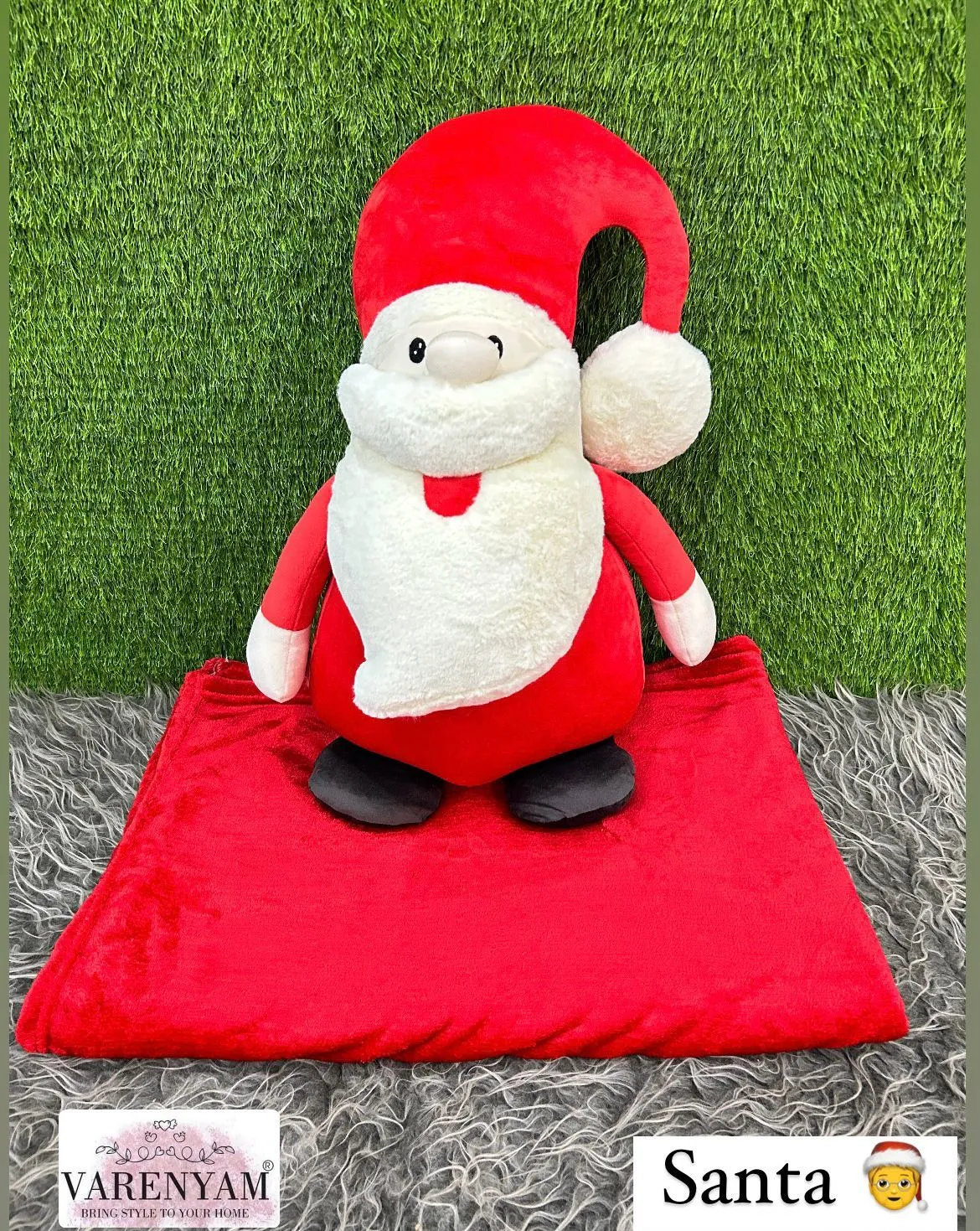 Christmas Special Santa Cushion cum Ac Blanket for Kids-ANUB001SB