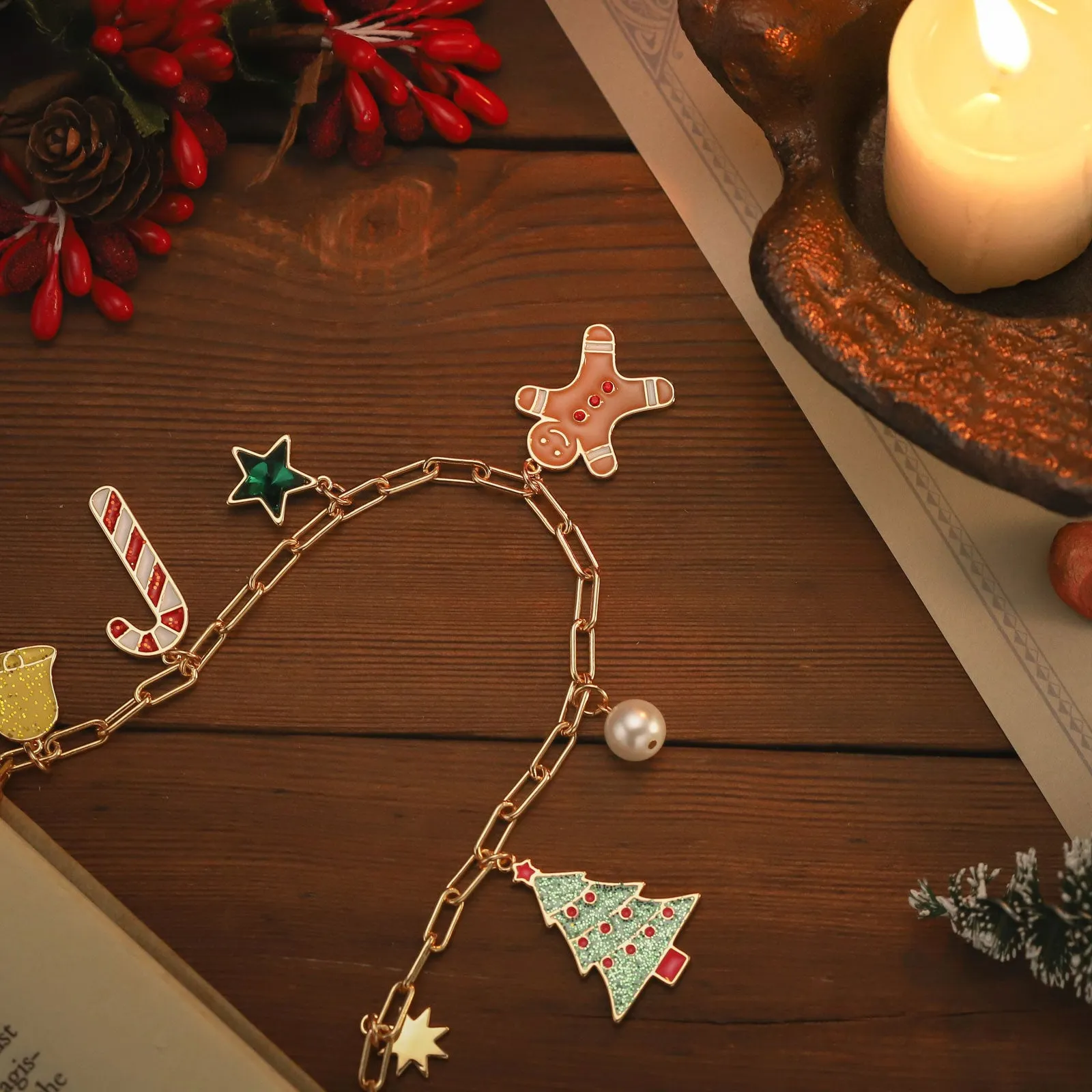 Christmas Tree Gingerbread Man Necklace