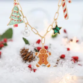 Christmas Tree Gingerbread Man Necklace