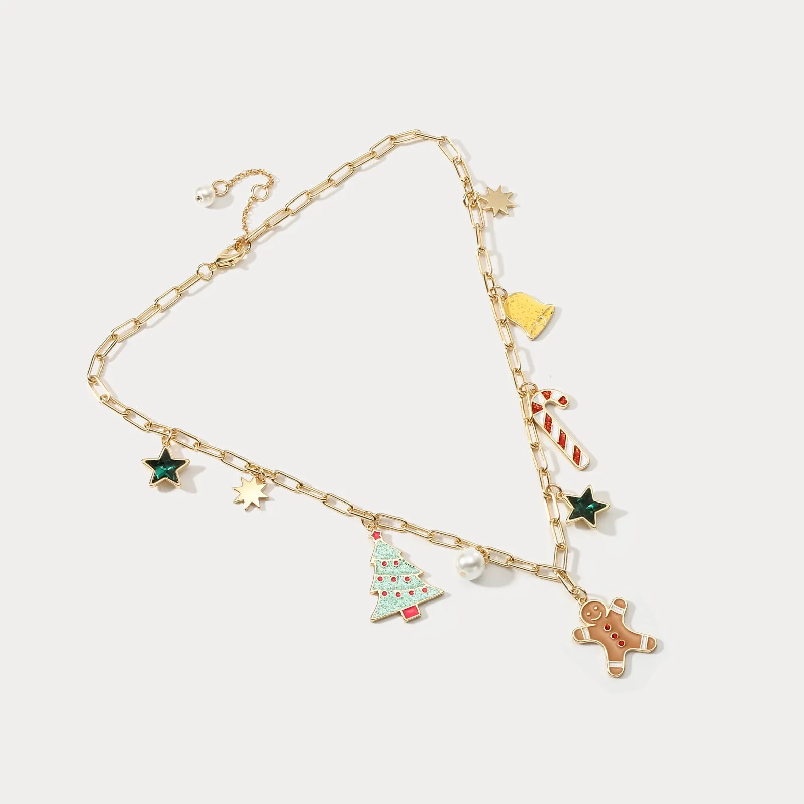 Christmas Tree Gingerbread Man Necklace