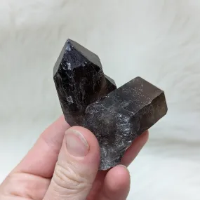 Chunky, Perpendicular double terminated Smoky Quartz Points