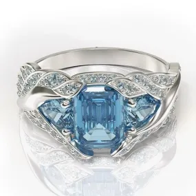 Classic Aquamarine Bird Wings Ring