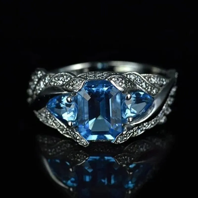 Classic Aquamarine Bird Wings Ring