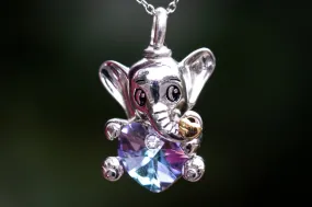 Crystal Elephant Urn Necklace