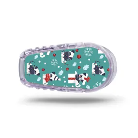 Dexcom G6 transmitter sticker: Playful Christmas dogs