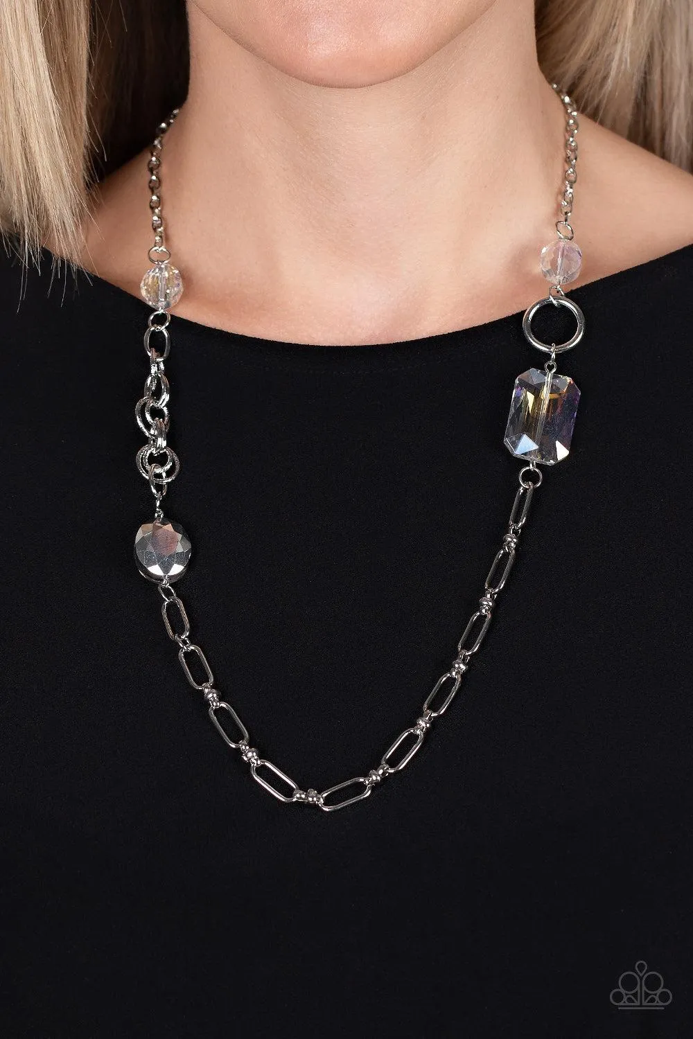 Famous and Fabulous Multi Iridescent Gem Necklace - Paparazzi Accessories