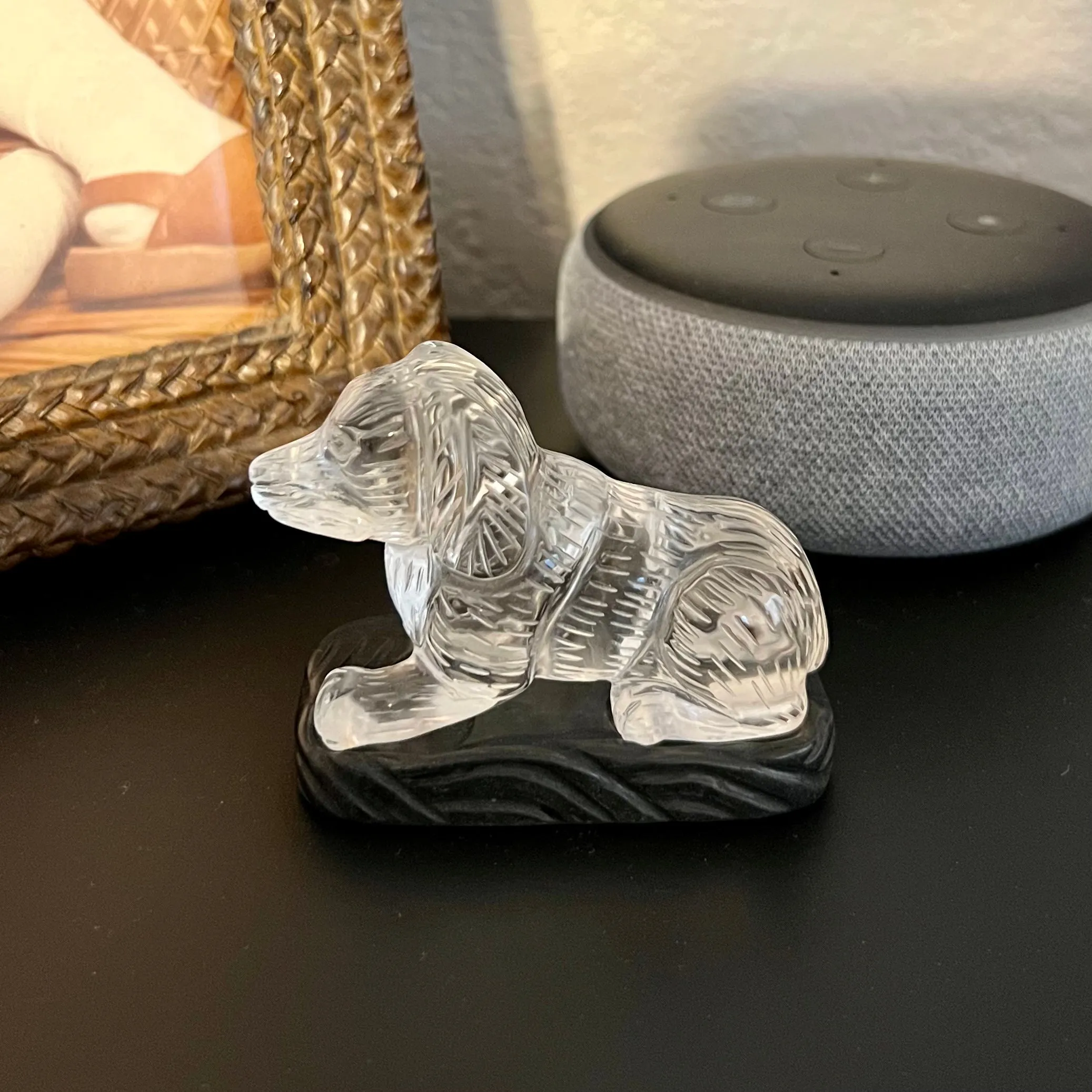 Hand Carved Crystal Dog