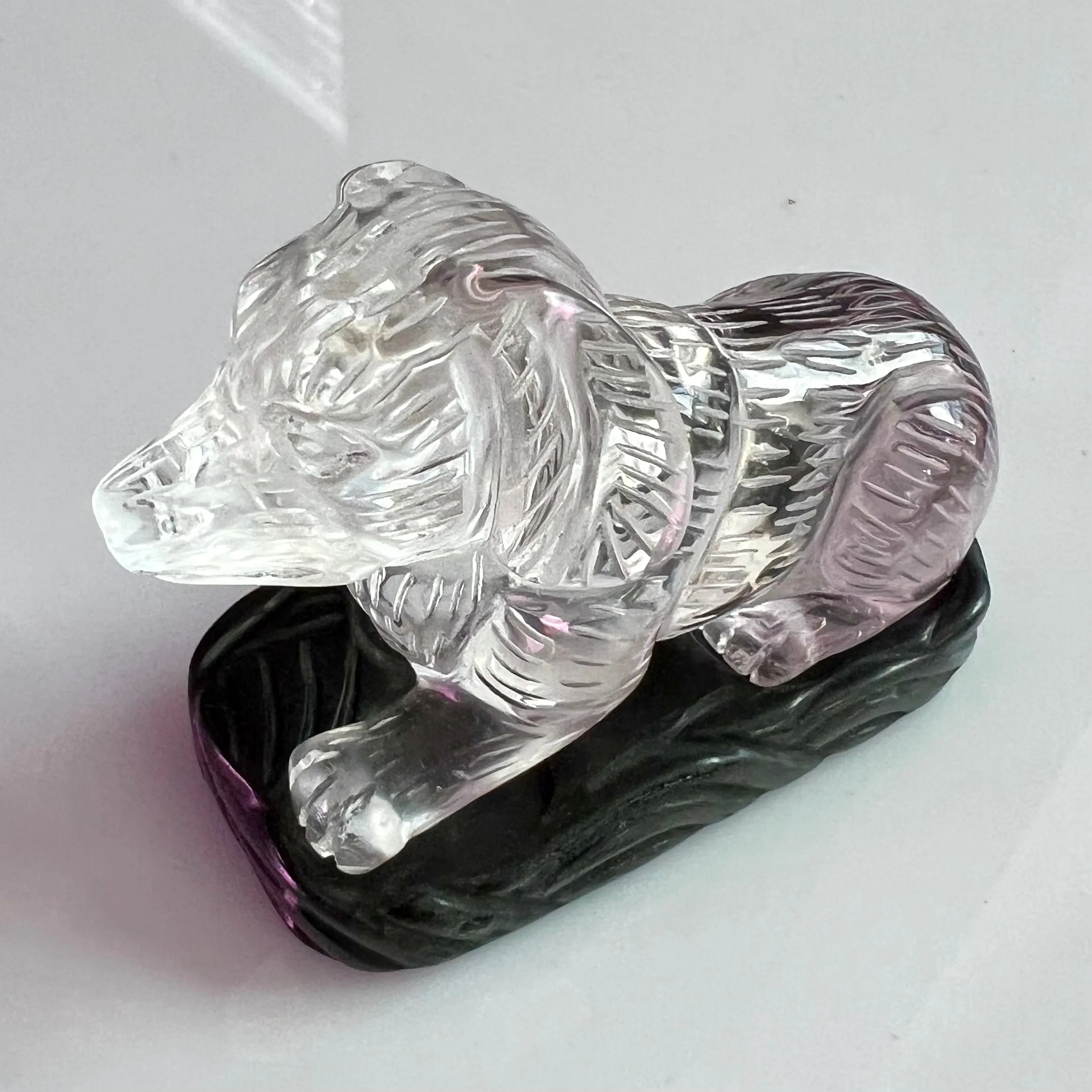 Hand Carved Crystal Dog