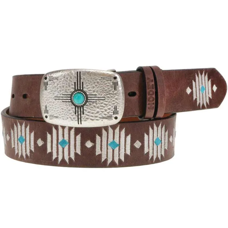 Hooey Brands Women's Blue Diamond Leather Belt