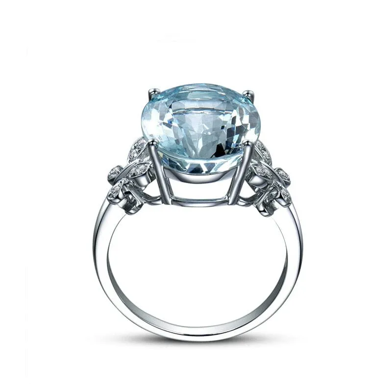 Hot Aquamarine Trendy Ring