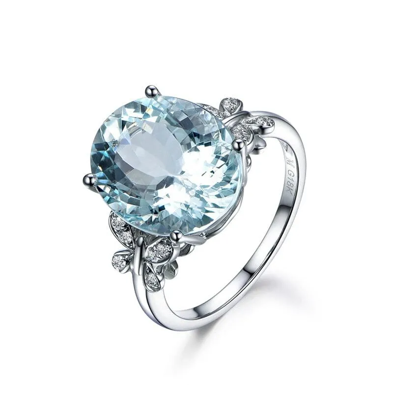 Hot Aquamarine Trendy Ring