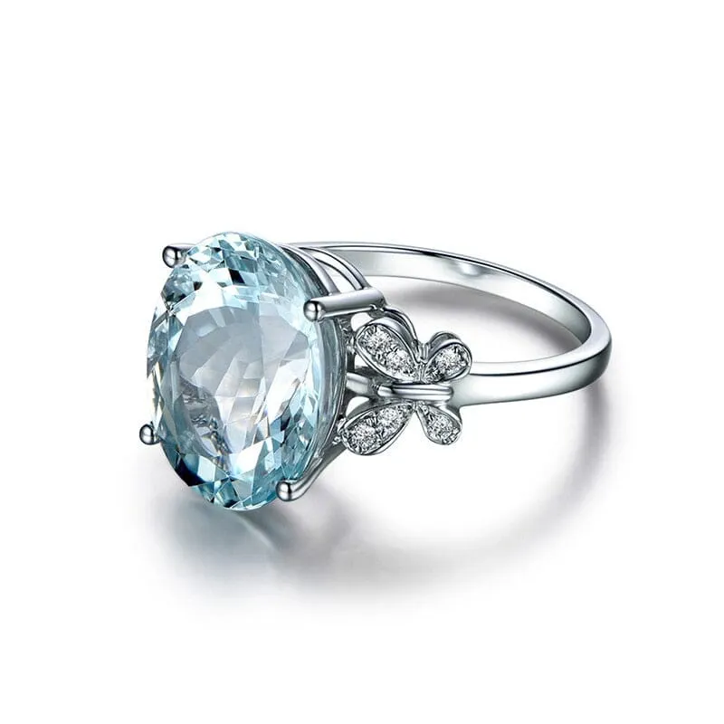 Hot Aquamarine Trendy Ring