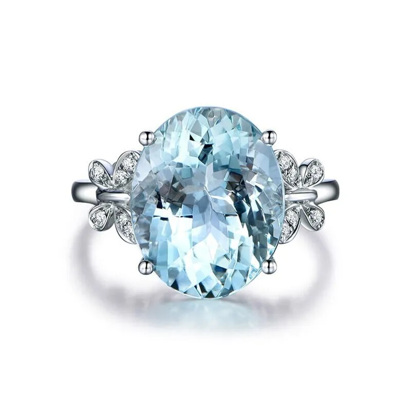 Hot Aquamarine Trendy Ring