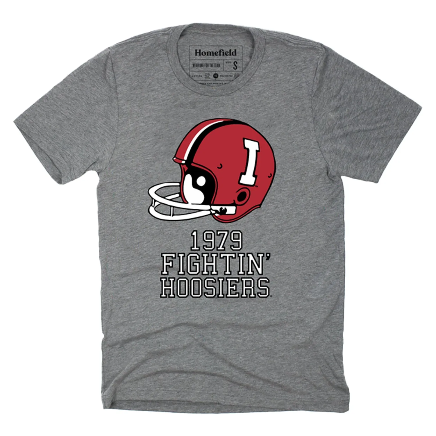 Indiana Hoosiers Fightin Hoosiers Helmet Grey T-Shirt