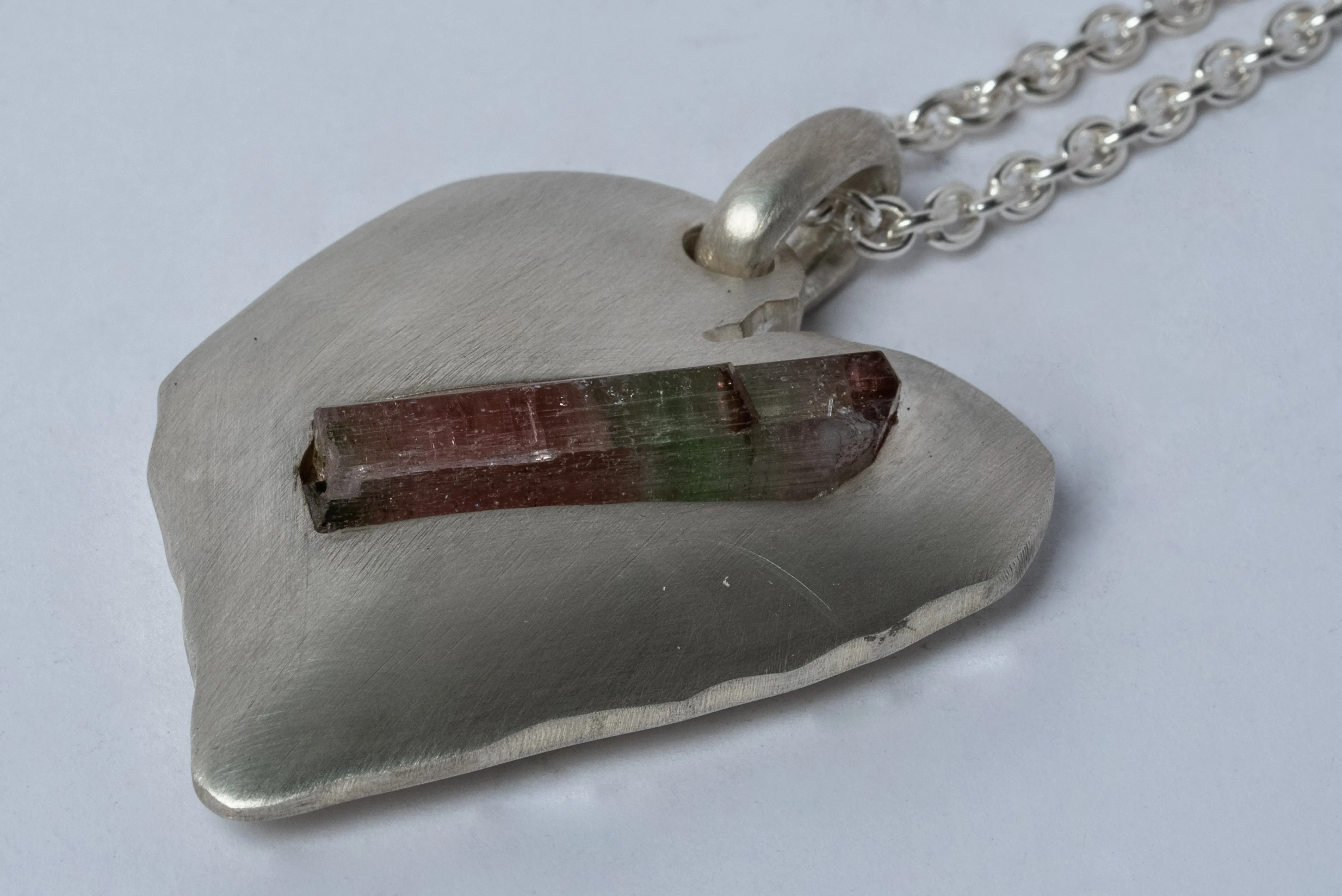 Jazz's Solid Heart Necklace (Little, Elbaite, MA ELB)