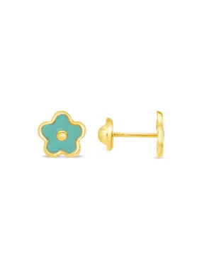 Kid Ellie Flower Stud Earrings 14K