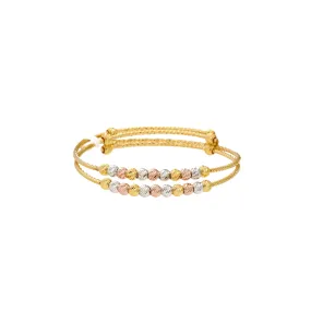 Kid's 22K Multi-Tone Gold Double Layer Beaded Bangle (8.3gm)