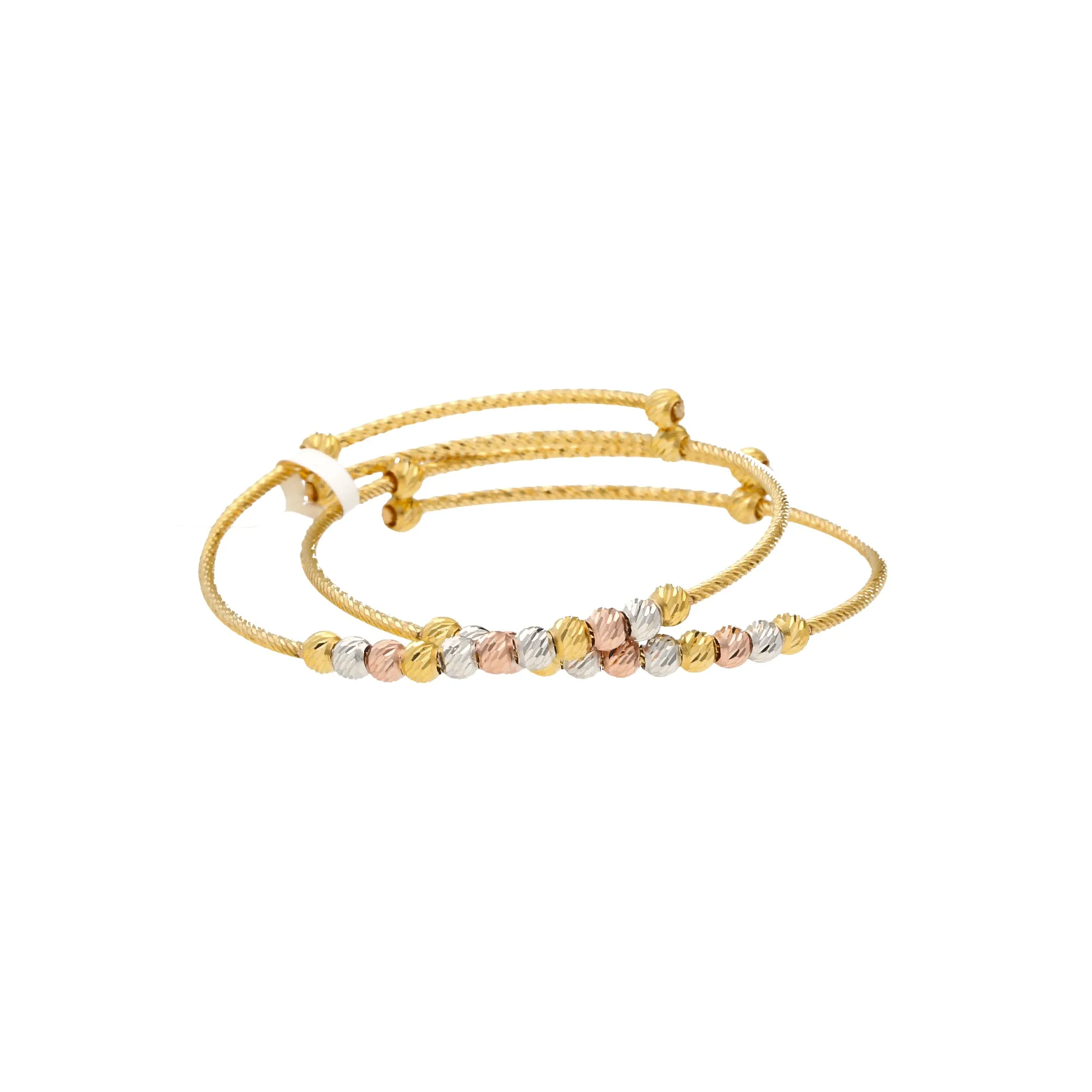 Kid's 22K Multi-Tone Gold Double Layer Beaded Bangle (8.3gm)