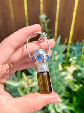 Labradorite Aromatherapy bottle necklace no.2