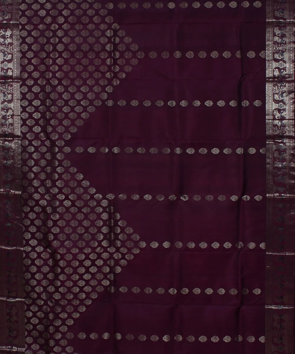 Magenta handwoven swarnachari baluchari silk saree