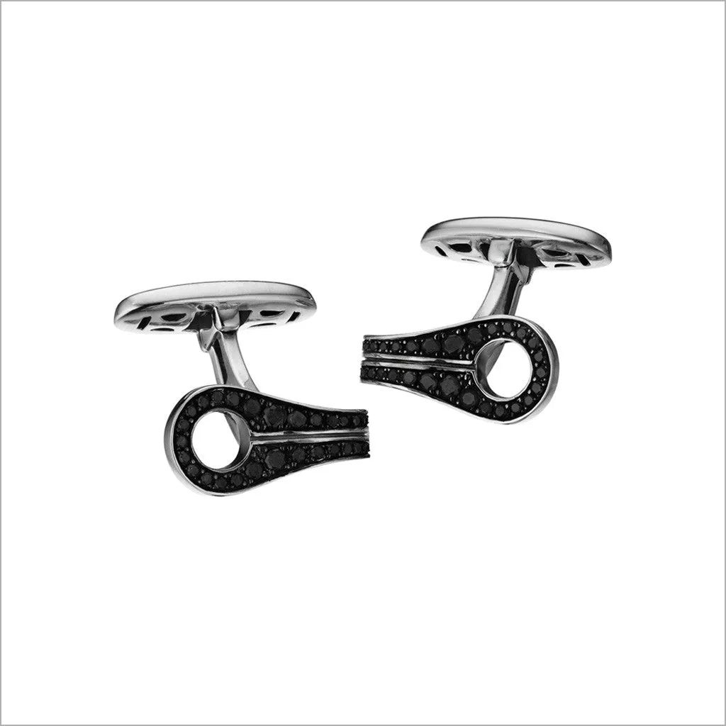 Men's Centauro Sterling Silver & Black Diamond Cufflink