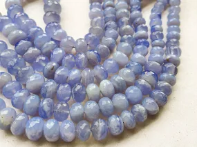 Natural Blue Chalcedony Rondelle Shape faceted beads