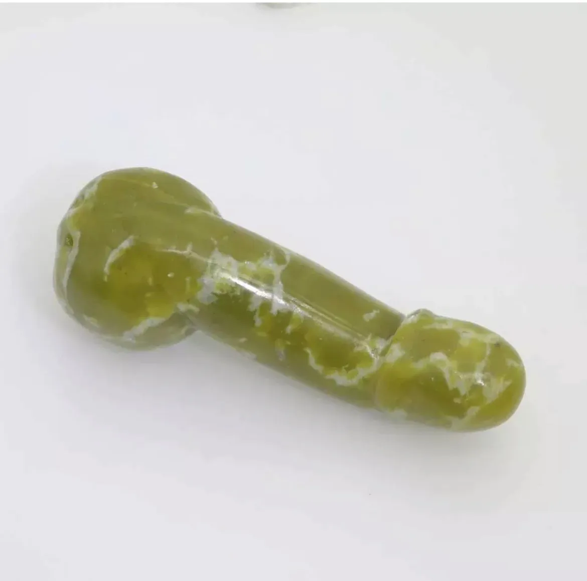 Natural Green Jade Carved Crystal Penis