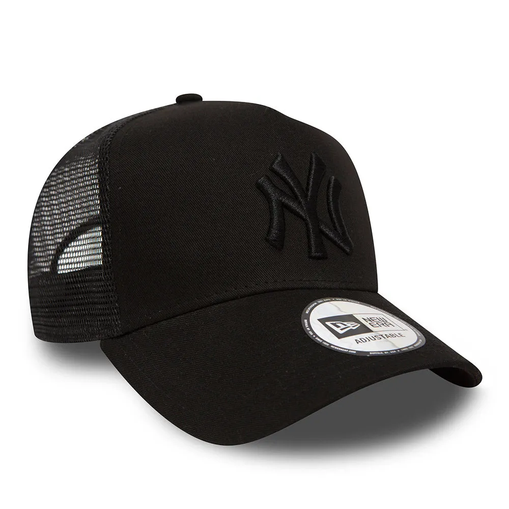 NEW ERA New York Yankees Clean Black A-Frame Trucker Cap