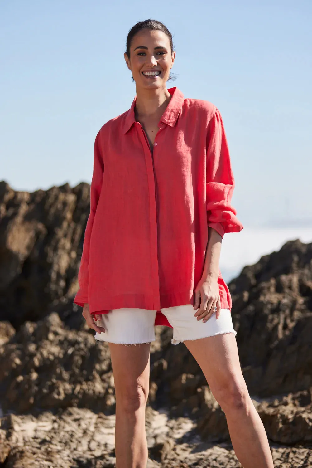 Oversized Boyfriend Shirt (Watermelon)