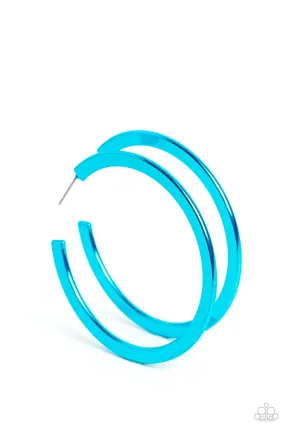 Paparazzi Pop HOOP Blue Earrings