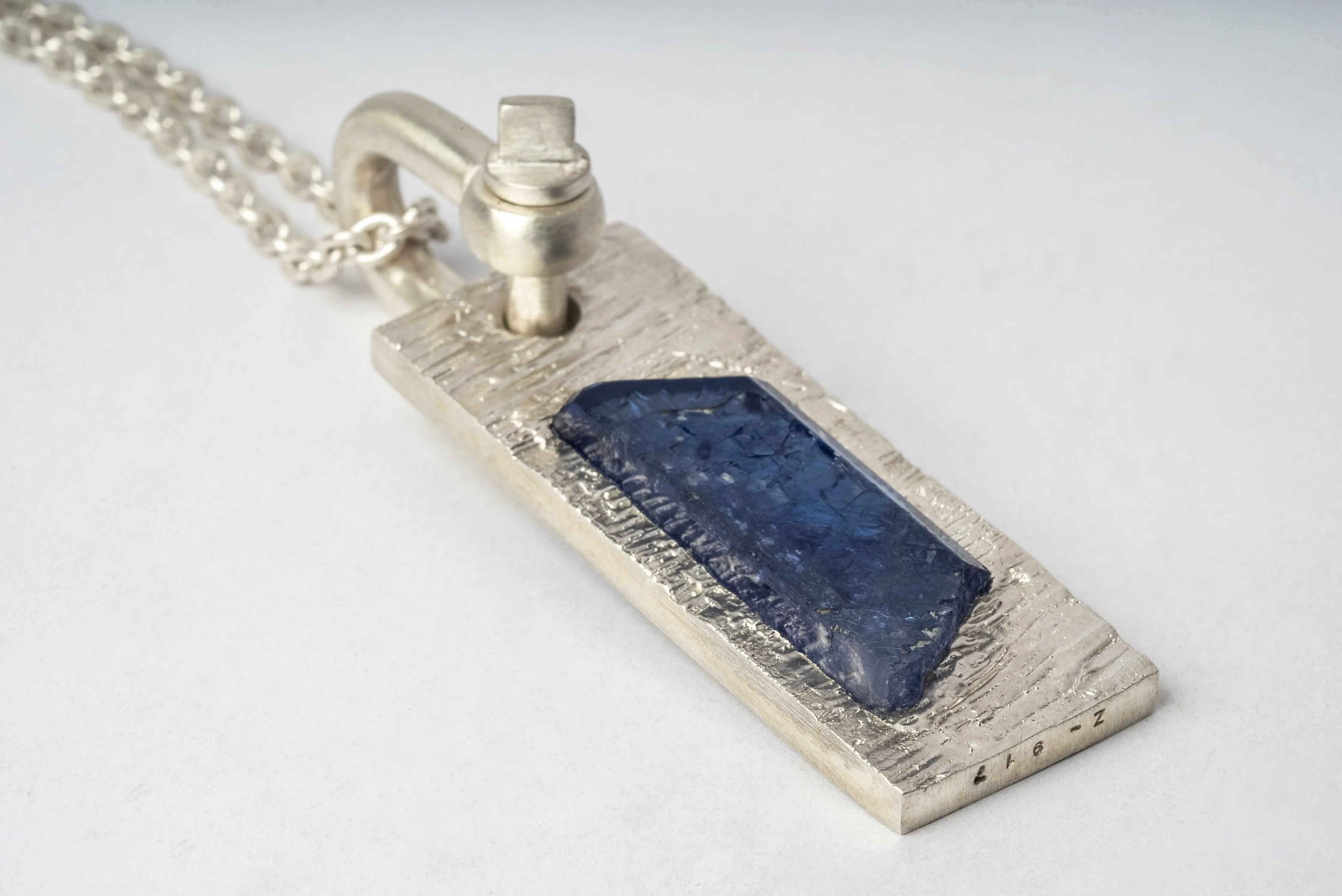 Plate Necklace SPECIMEN (U-Bolt Var., Adaptation, Texture Transfer, Tanzanite, MA TAN)