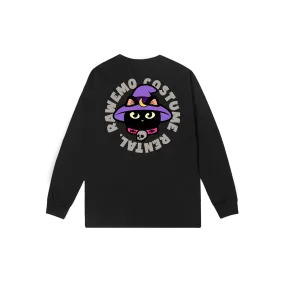 RAW EMOTIONS THE SPOOKY CAT LS TEE - BLACK-BLACK