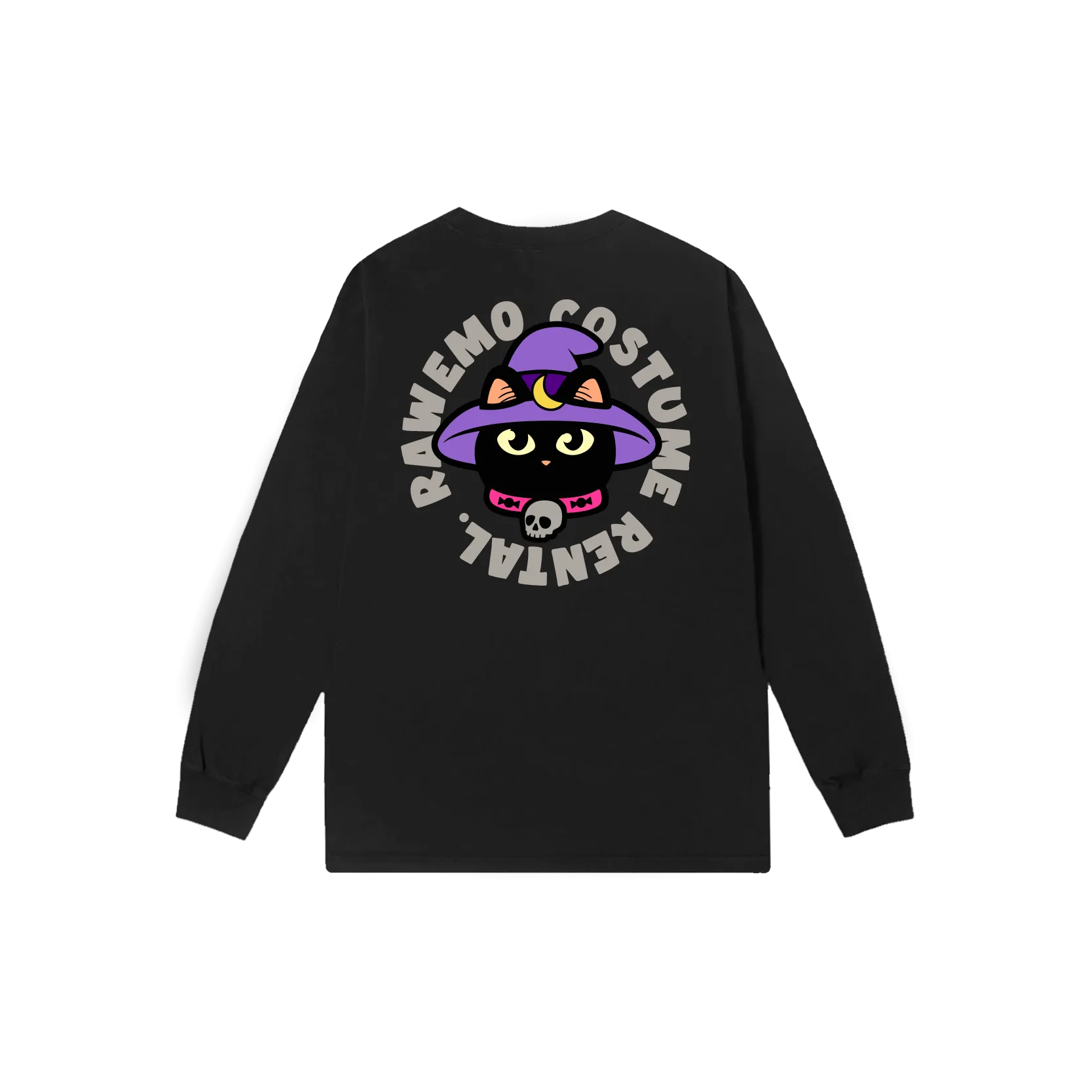 RAW EMOTIONS THE SPOOKY CAT LS TEE - BLACK-BLACK