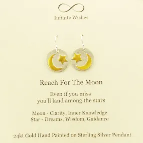 Reach For The Moon Inspirational Earrings