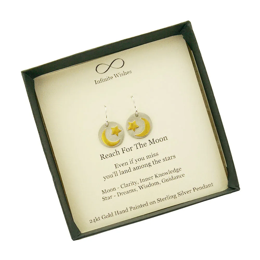 Reach For The Moon Inspirational Earrings