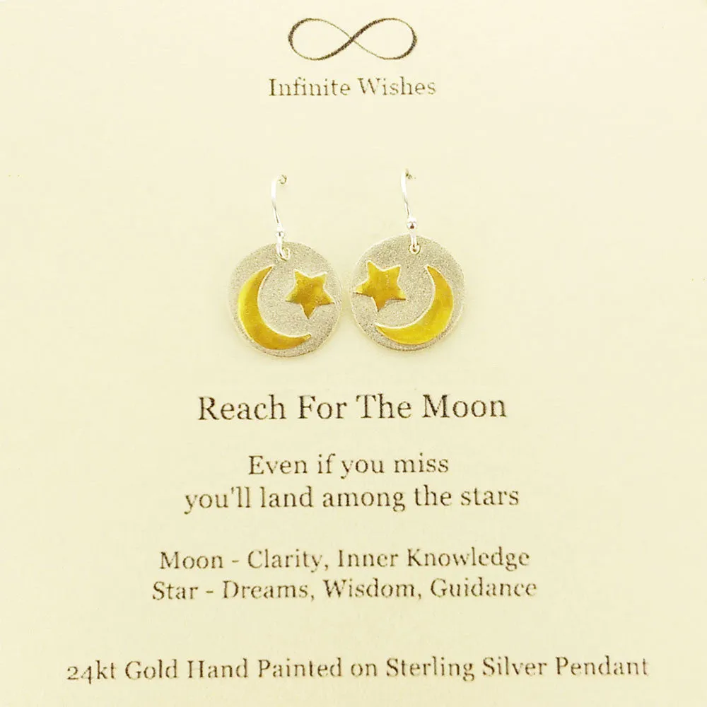 Reach For The Moon Inspirational Earrings